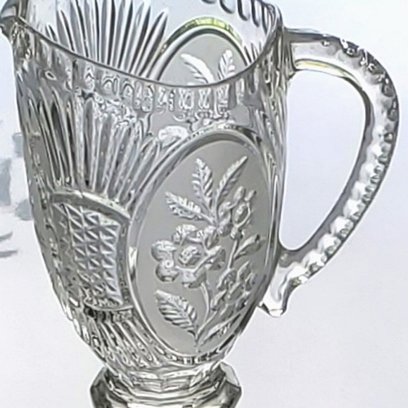 Vntg Lead Crystal 40oz Floral Pitcher by Kristal Zajecar made in Yugoslavia - Picture 9 of 16